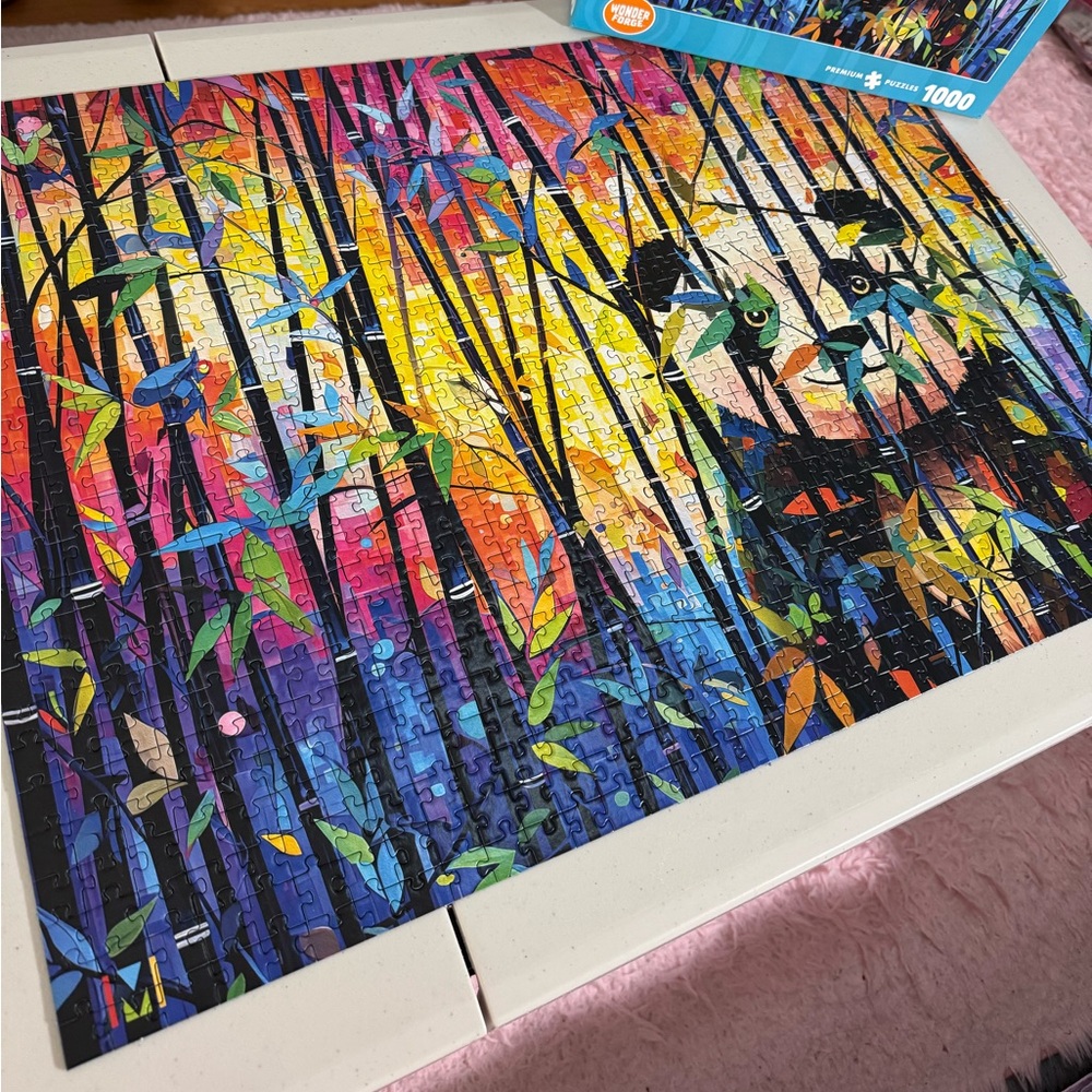 🧩 Like New-Colorful Panda Puzzle 1000 Pieces (completed once)